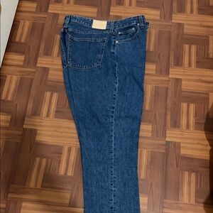 Everlane Straight Leg Jeans in Dark Blue Denim